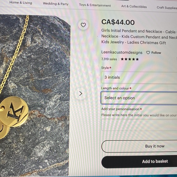 Custom 14k gold plated necklace - Picture 3 of 3